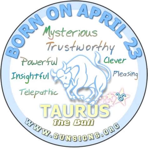 april 23 zodiac sign personality